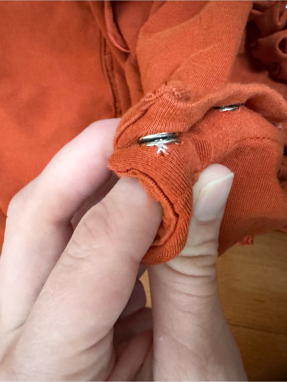 Ruffle Butts Rust Orange Ruffle-Sleeve Baby One-Piece - Picture 6 of 10